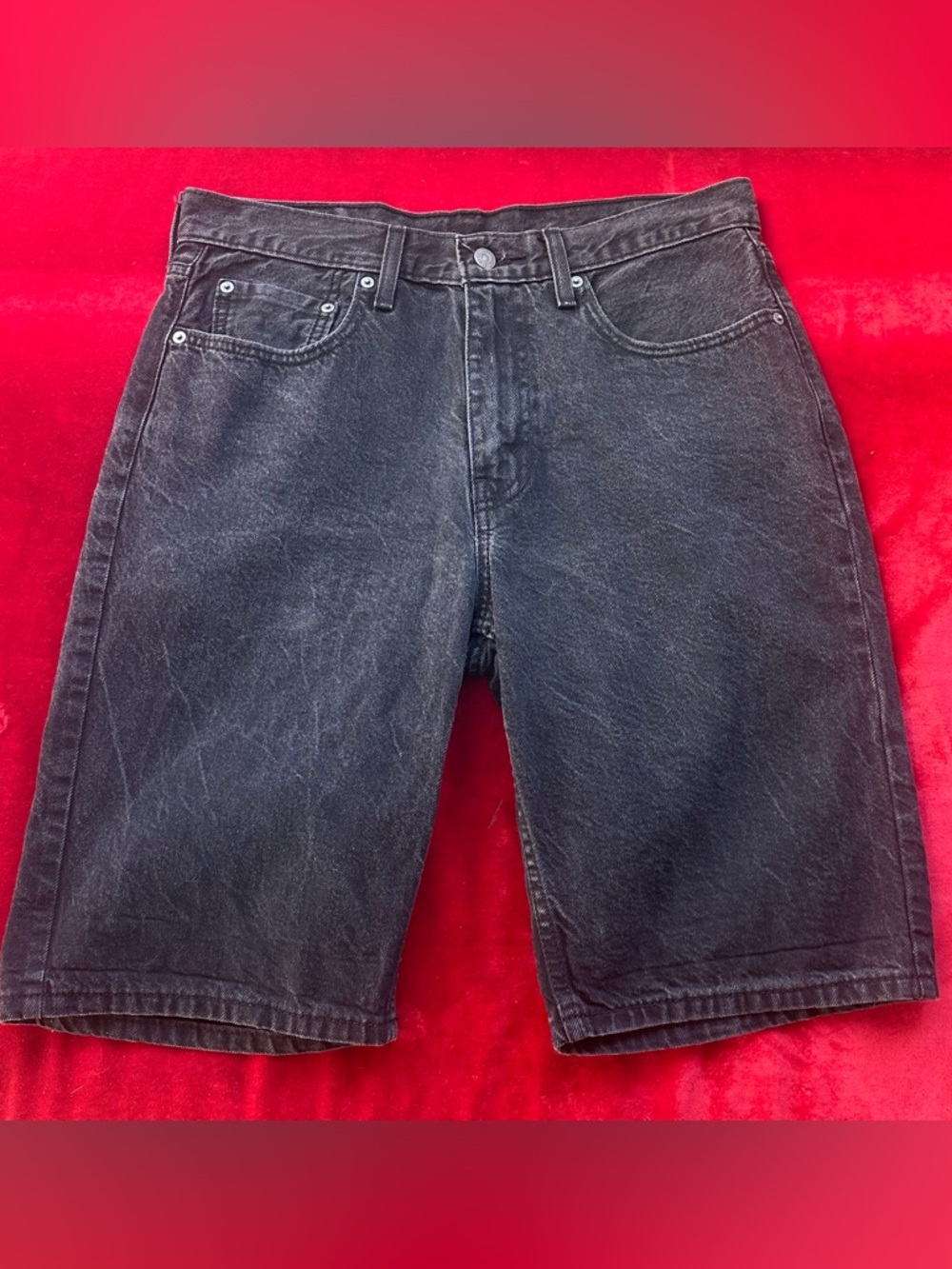 Levi's Men’s 469 Black Washed Denim Shorts - 5-Pocket Style Size 31